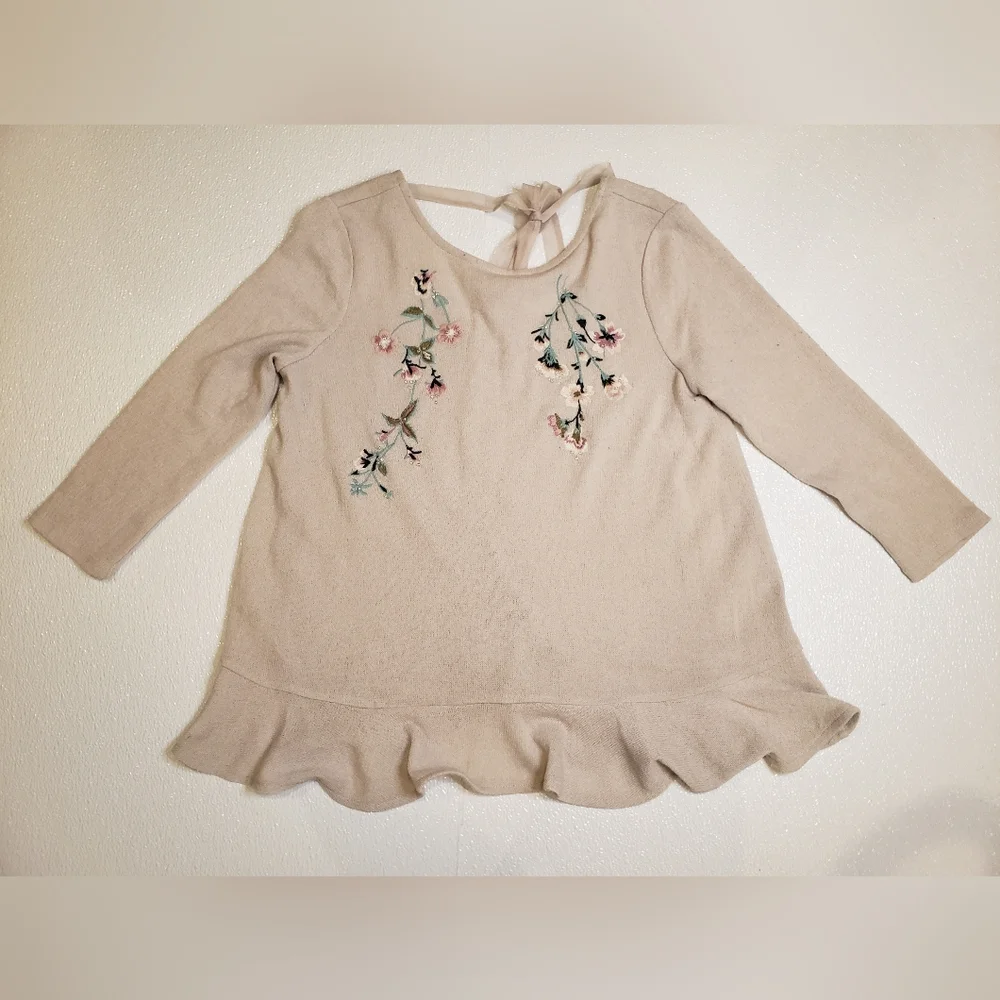 LC Lauren Conrad Cream Sweater with Floral Embroidery - Picture 5 of 5